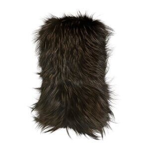 Coach Toffee 100% Silver Fox Fur Collar NWT $798 MSRP